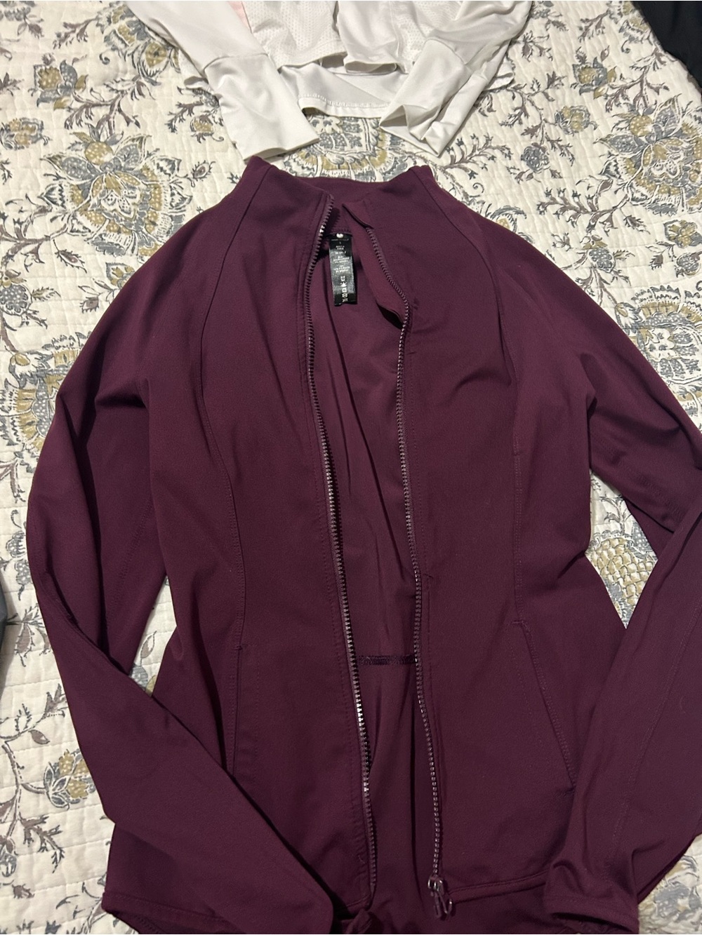 Yogalicious Plum Zip-Front Bomber Jacket